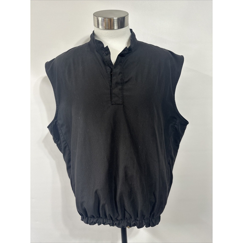 FootJoy FJ Sleeveless Vest 1/4 Snap Black Windbreaker Golf Men's size M Jacket